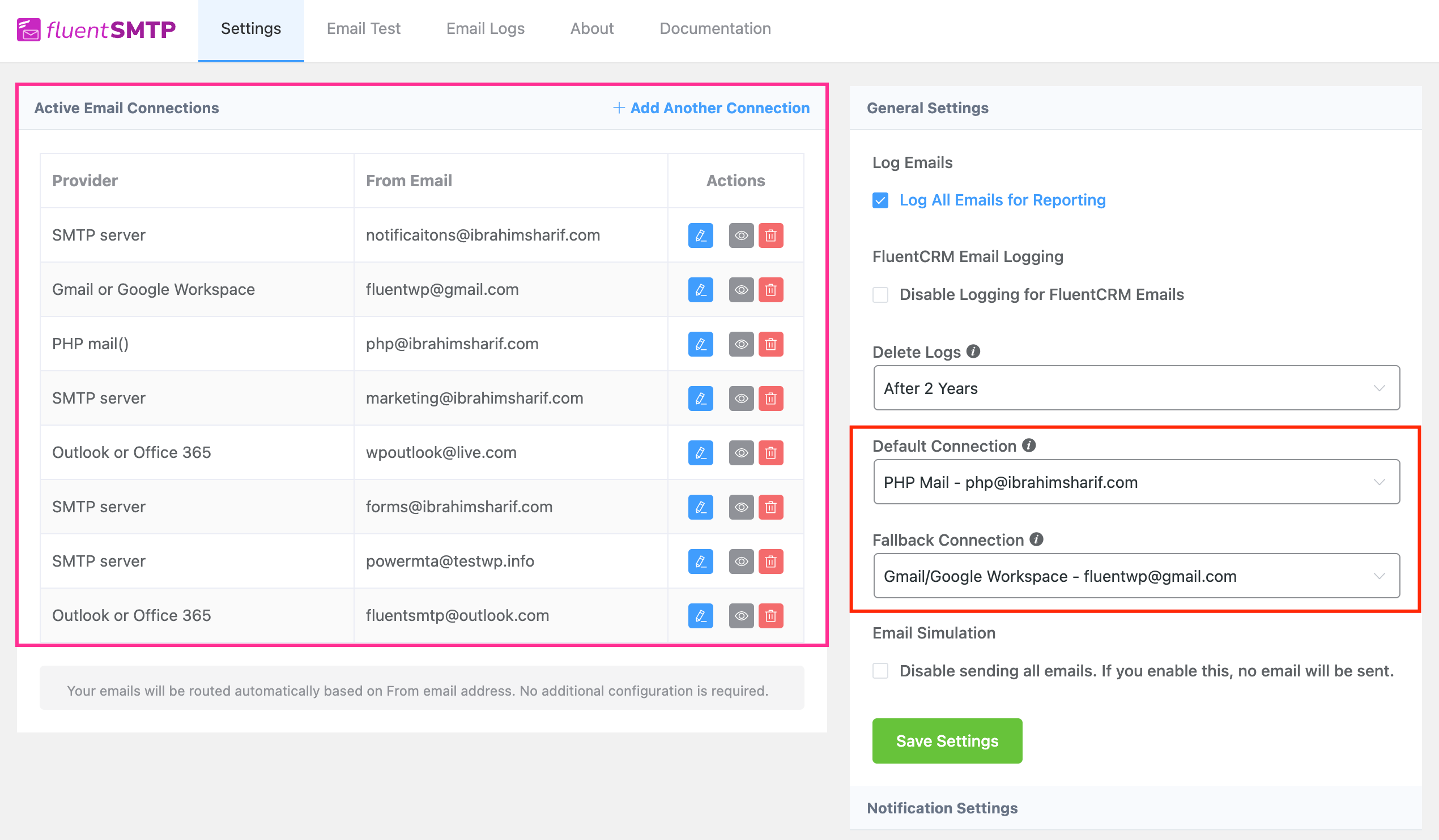 Fluent Smtp Multiple Connections