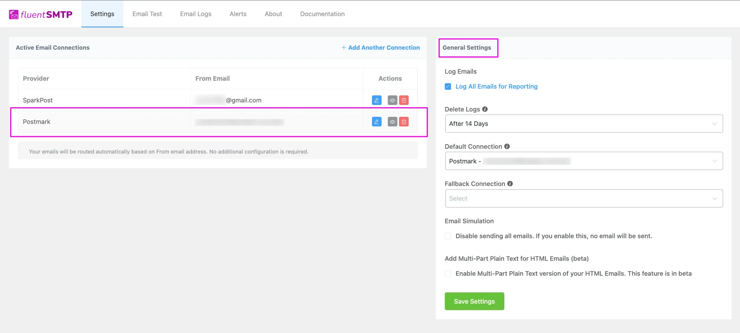 Configured Postmark And General Settings Option Scaled