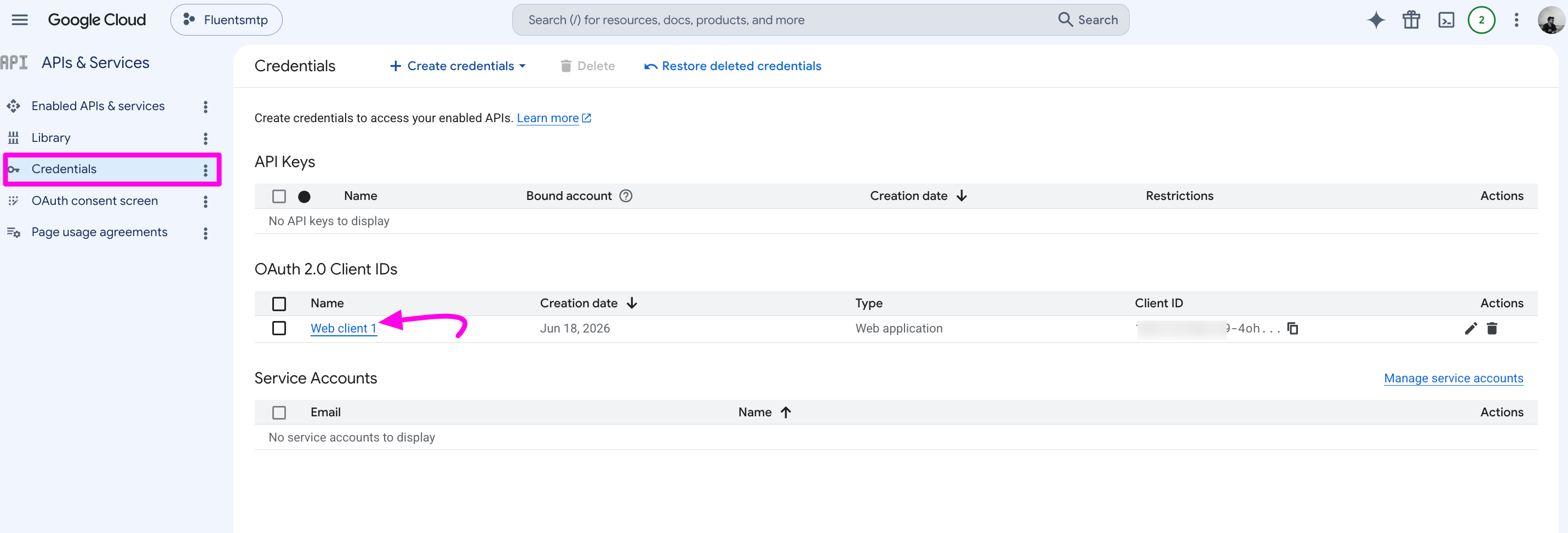 21. OAuth 2.0 Client IDs Credentials