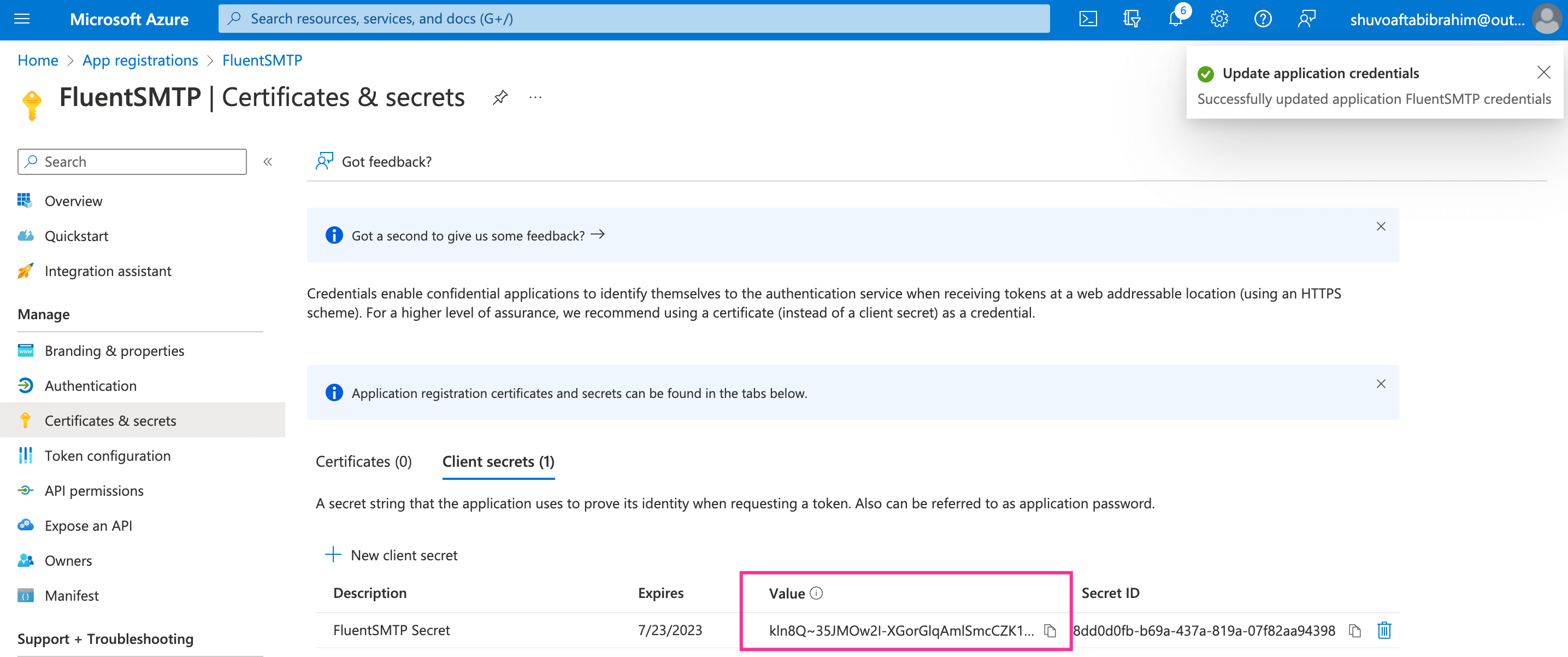 Azure Client Secret