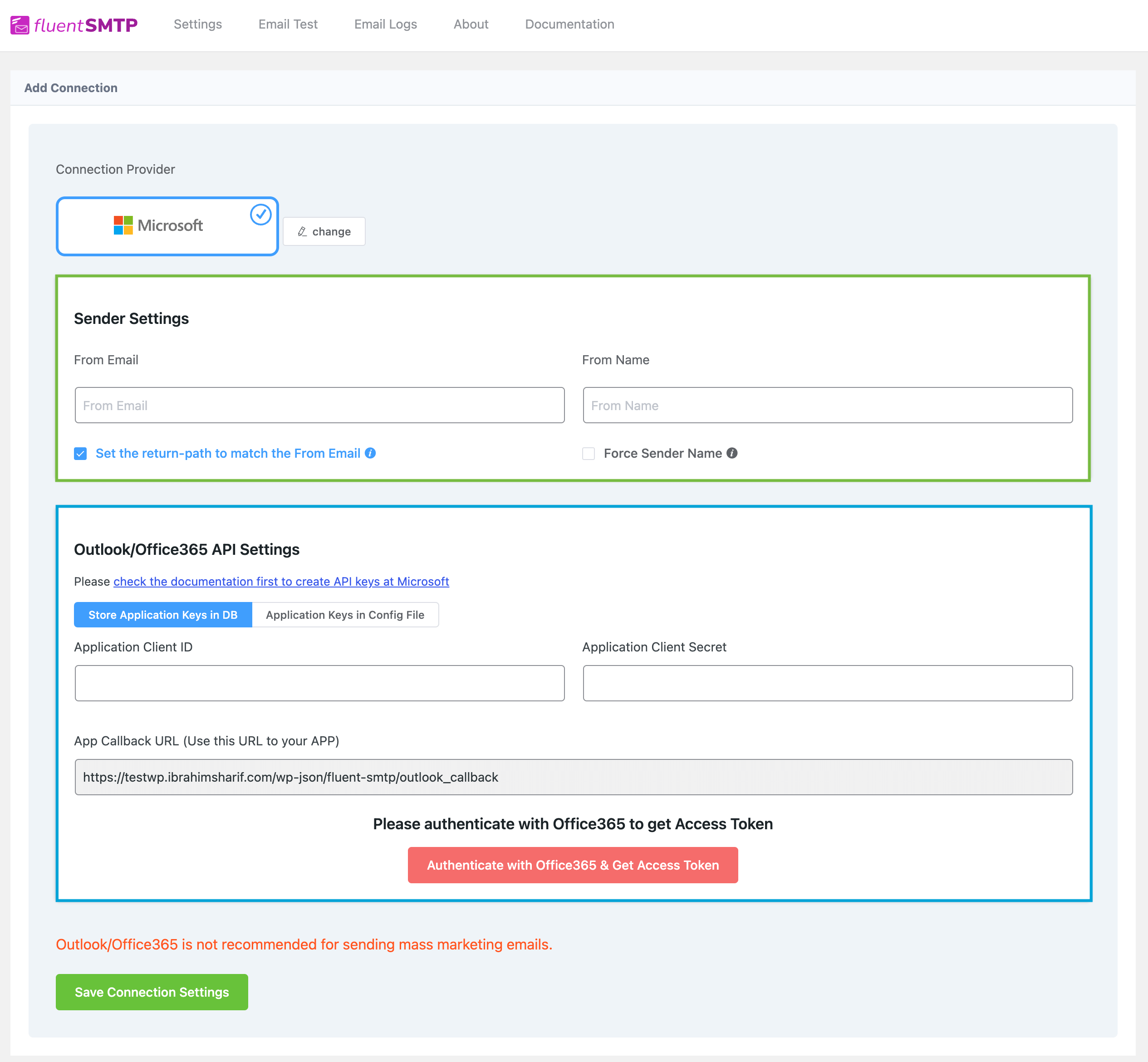 Fluent Smtp Microsoft Data