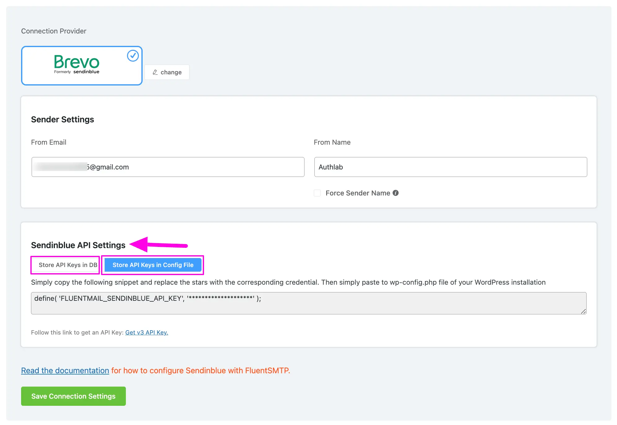 Detail Of Sendinblue Api Settings