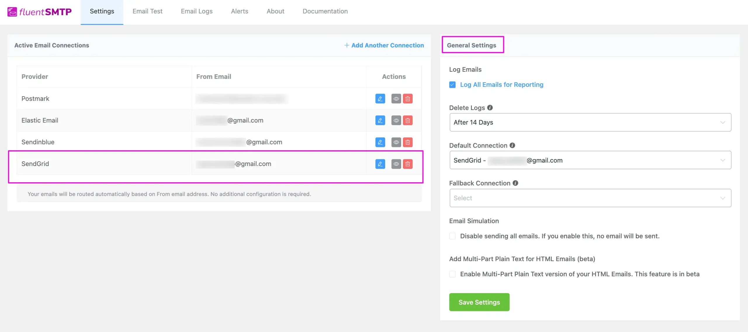 Added Sendgrid General Settings Scaled