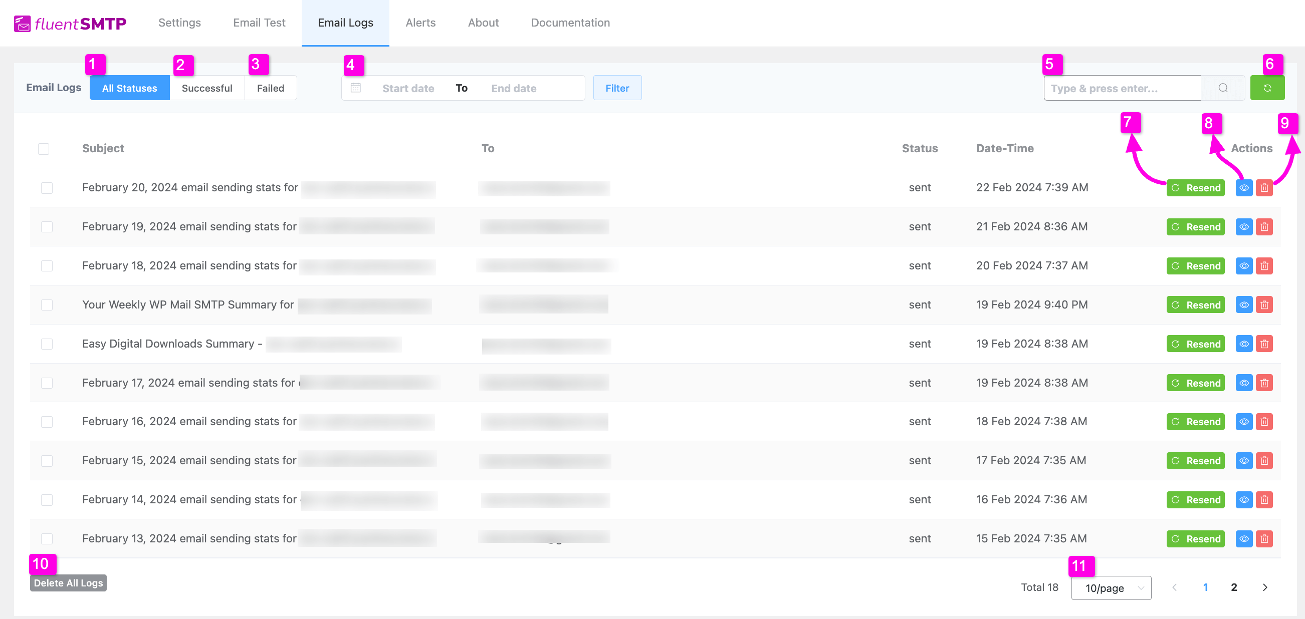 Email Log Fluentsmtp 2