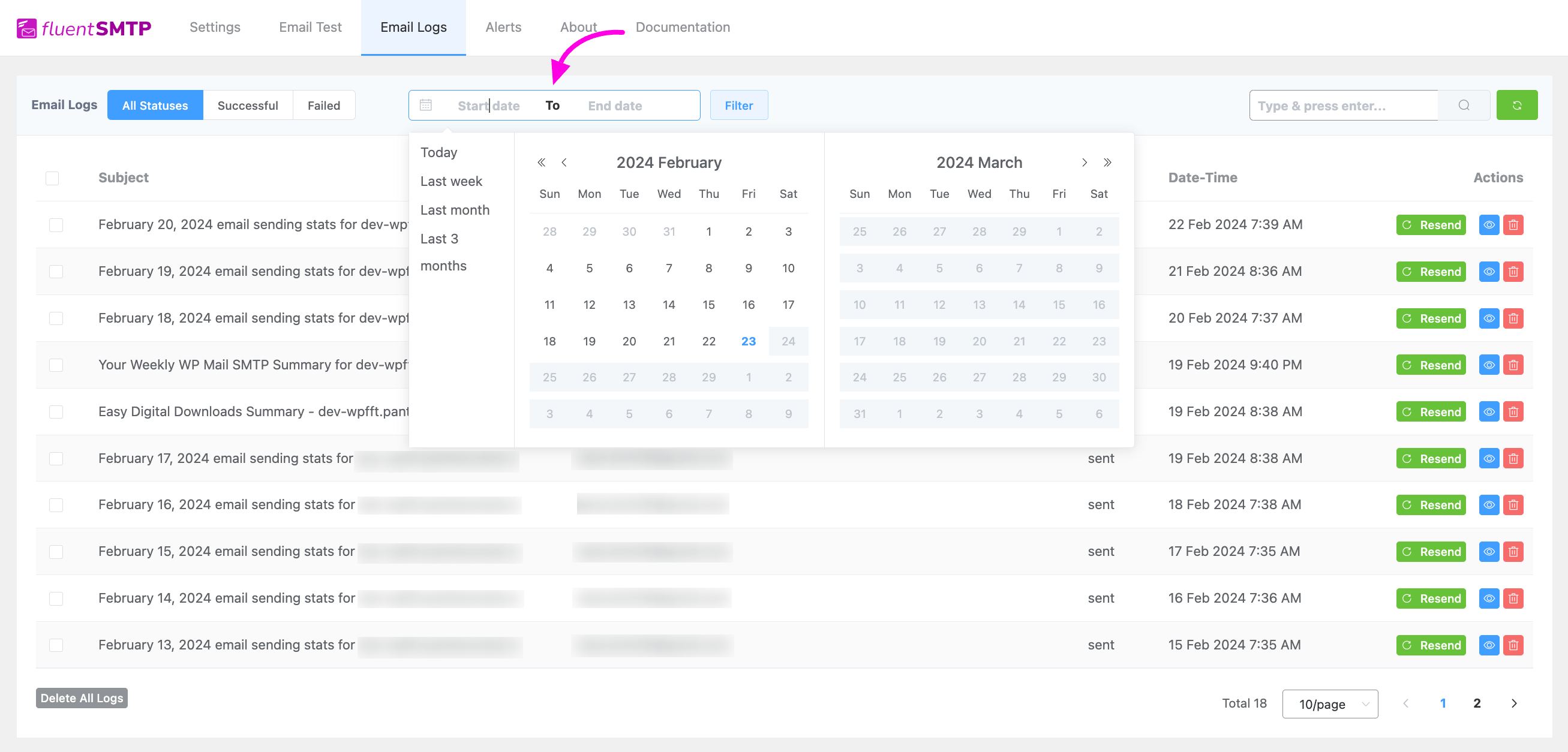 Email Log Fluentsmtp 4